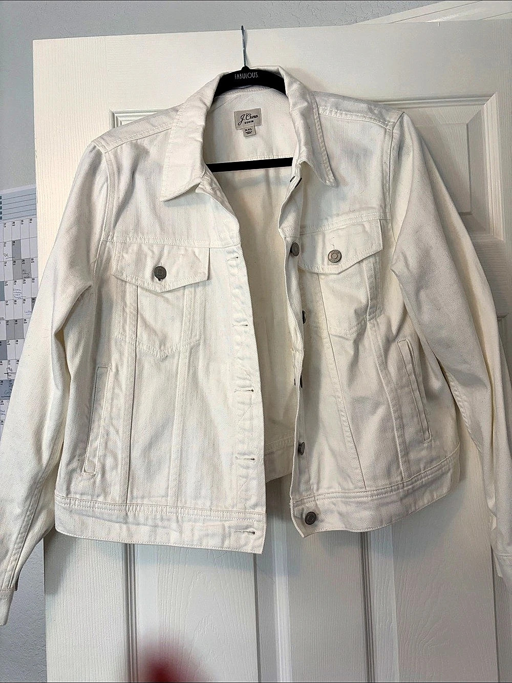 J. Crew White Denim Jacket XXL